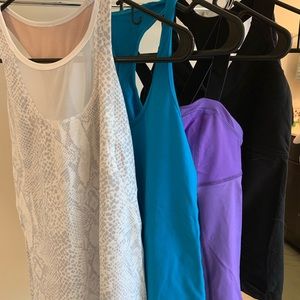 Lot of 4 size 6 Lululemon Tanks